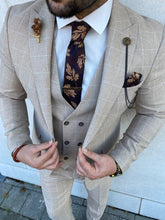 Geruit Beige Pak
